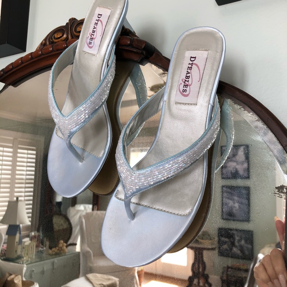 Satin and beaded shoes